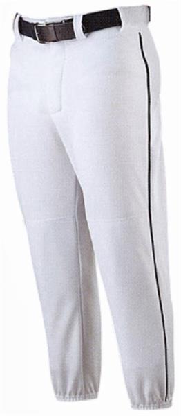 ALLESON YOUTH M PINSTRIPE POLYESTER PRACTICE BASEBALL PANTS WHITE 605PINY M4