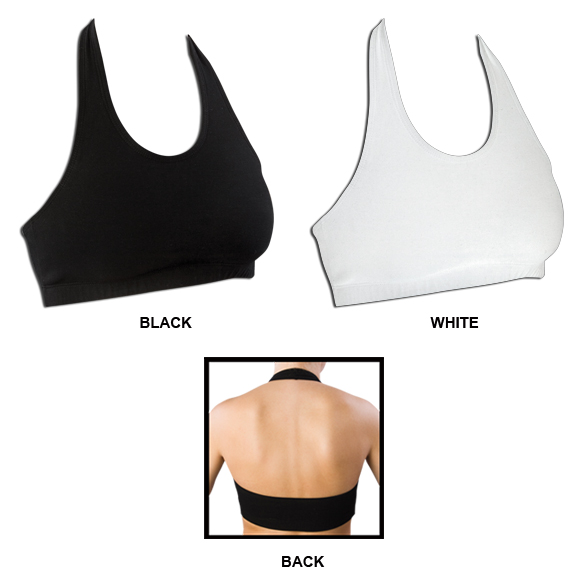 white halter sports bra