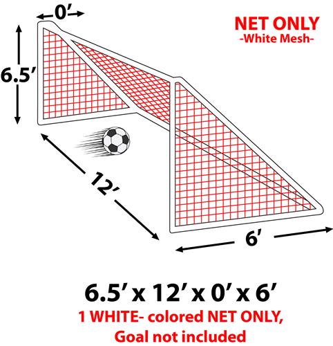Epic 6.5x12x0x6 3MM Soccer Goal Nets-EACH