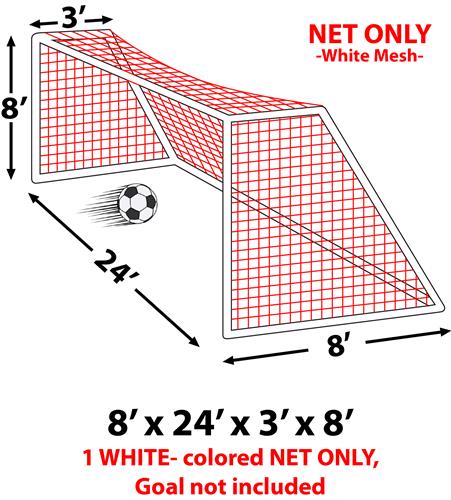 Epic 8 x 24 x 3 x 8 3MM Soccer Goal Nets -EACH
