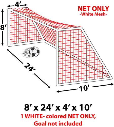 Epic 3MM 8x24x4x10 Soccer Goal Net -EACH