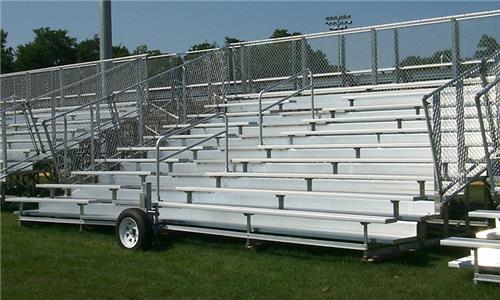 10 Row Transportable Aluminum Bleachers Chain-link Stand,Pref,Deluxe