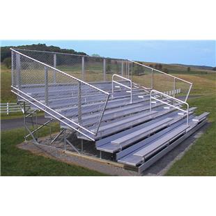 NRS 5 Row/8 Row National Series Aluminum DELUXE Bleachers Chain-Link