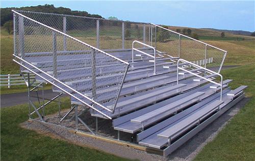 8 Row National Series Galvanized Bleachers Chain-link Stand, Pref,Deluxe