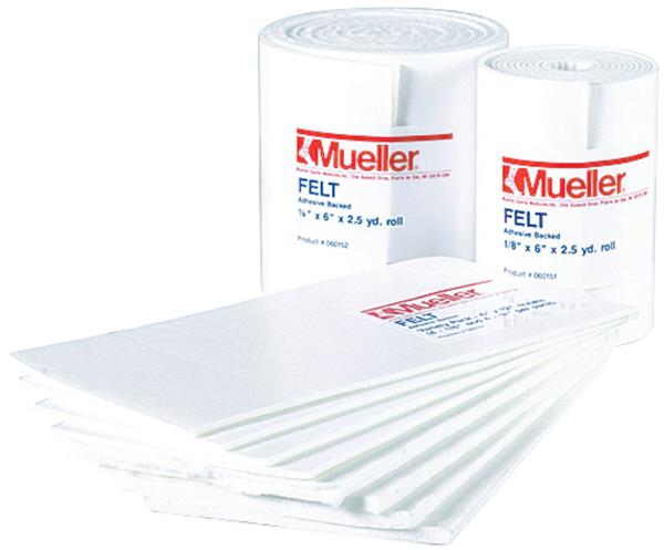Mueller Orthopedic Felt - Adhesive Backed - 1/4 x 6 x 2.5 yd Roll