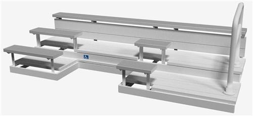 ADA Series Bleachers W/Aluminum or Galvanized Steel Frame 3 Row. Free shipping.  Some exclusions apply.