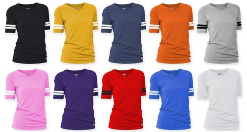 Soffe Juniors V-Neck Football Tee. Printing is available for this item.