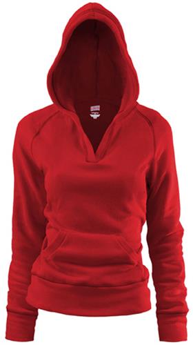 Soffe Juniors Girls Rugby Deep V Hoodie Jacket. Printing is available for this item.