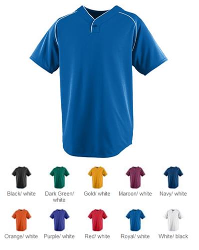Augusta Sportswear Youth Wicking One-Button Jersey. Decorated in seven days or less.