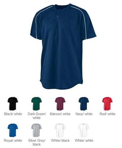 Augusta Sportswear Youth Wicking Two-Button Jersey. Decorated in seven days or less.