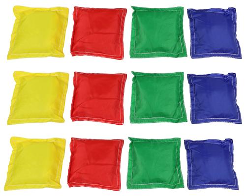 4" or 5" Assorted Colored Bean Bags  (Set of 12 Bags) 3-of each color