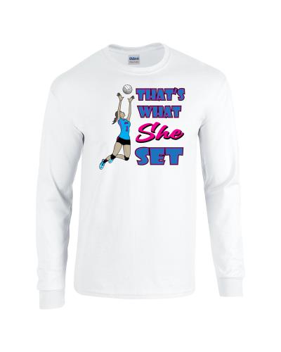 Epic Thats What She Set Long Sleeve Cotton Graphic T-Shirts