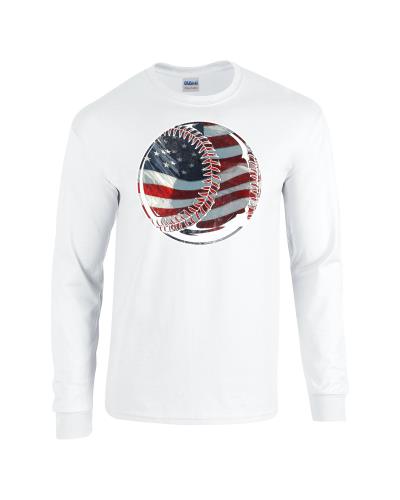 Epic Flag Baseball Long Sleeve Cotton Graphic T-Shirts