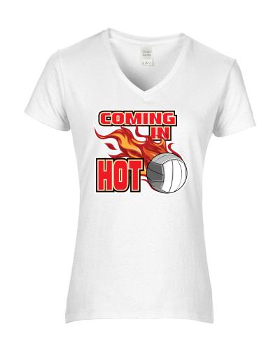 Epic Ladies Coming In Hot V-Neck Graphic T-Shirts. Free shipping.  Some exclusions apply.