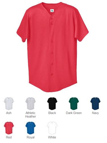 Augusta Sportswear Button Front Baseball Shirt. Decorated in seven days or less.