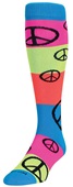TCK Krazisox Rainbow Peace Over Calf Socks PAIR