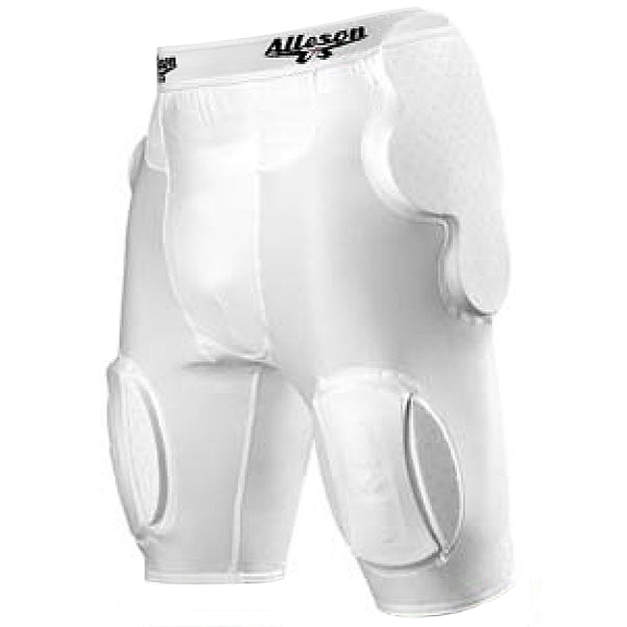 CHAMPRO Man-Up 7-Pad Youth Girdle - Integrated Protective Padding For Football, White, Small