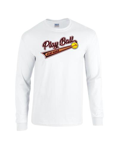 Epic Softball Play Ball Long Sleeve Cotton Graphic T-Shirts. Free shipping.  Some exclusions apply.
