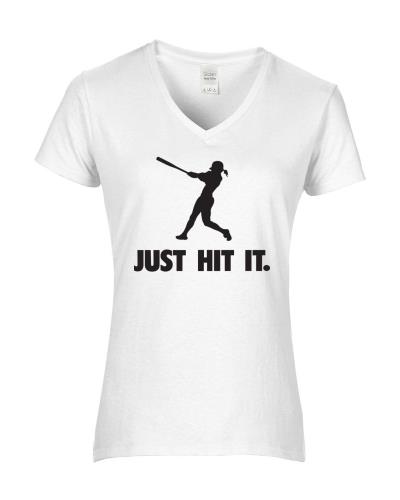 Epic Ladies Softball - Hit It V-Neck Graphic T-Shirts. Free shipping.  Some exclusions apply.