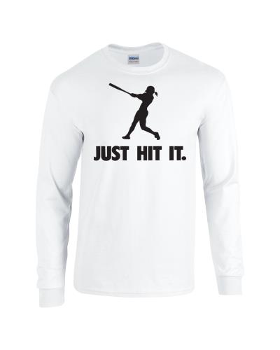 Epic Softball - Hit It Long Sleeve Cotton Graphic T-Shirts. Free shipping.  Some exclusions apply.