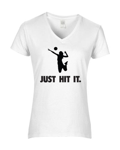 Epic Ladies Volleyball Hit It V-Neck Graphic T-Shirts. Free shipping.  Some exclusions apply.