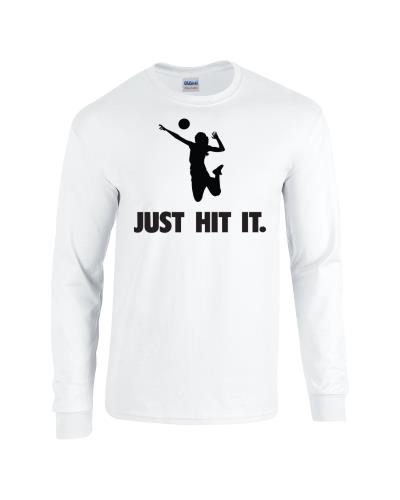 Epic Volleyball Hit It Long Sleeve Cotton Graphic T-Shirts. Free shipping.  Some exclusions apply.