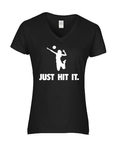 Epic Ladies Volleyball Hit It V-Neck Graphic T-Shirts. Free shipping.  Some exclusions apply.