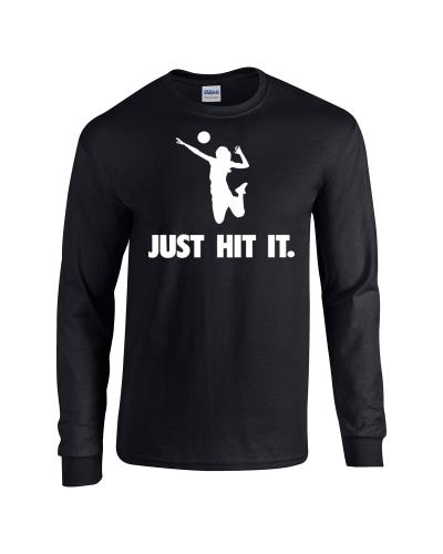 Epic Volleyball Hit It Long Sleeve Cotton Graphic T-Shirts. Free shipping.  Some exclusions apply.