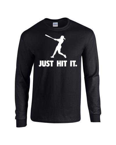 Epic Softball Hit it Long Sleeve Cotton Graphic T-Shirts. Free shipping.  Some exclusions apply.