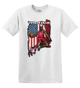 Epic Adult/Youth 'Merica Basketball Cotton Graphic T-Shirts. Free shipping.  Some exclusions apply.