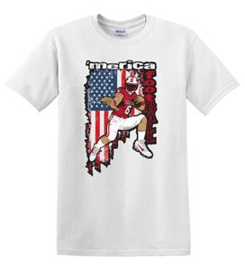 Epic Adult/Youth 'Merica Football Cotton Graphic T-Shirts. Free shipping.  Some exclusions apply.