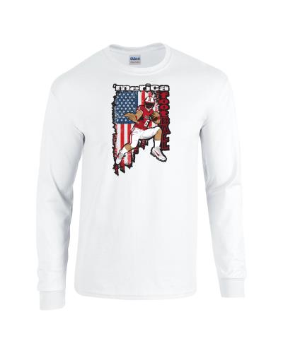 Epic 'Merica Football Long Sleeve Cotton Graphic T-Shirts