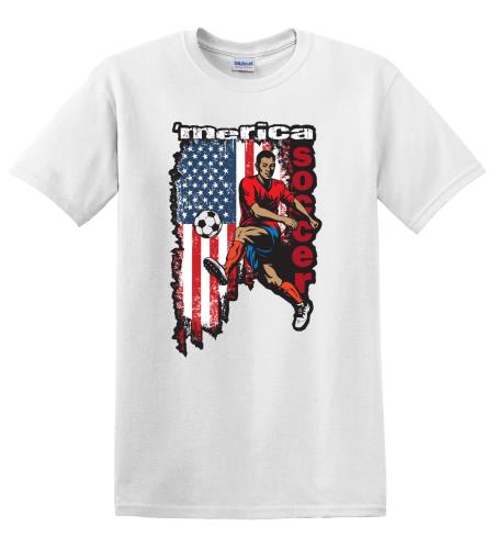 Epic Adult/Youth 'Merica Soccer Cotton Graphic T-Shirts. Free shipping.  Some exclusions apply.