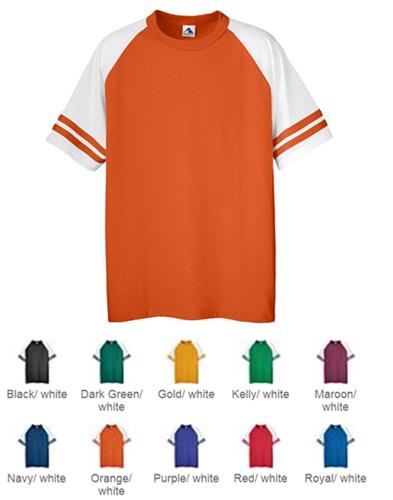 Augusta Youth Sleeve Stripe Six-Ounce Jerseys. Decorated in seven days or less.