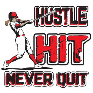 Epic Ladies Softball Hustle V-Neck Graphic T-Shirts