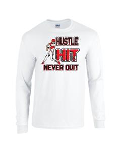 Epic Baseball Hustle Long Sleeve Cotton Graphic T-Shirts. Free shipping.  Some exclusions apply.