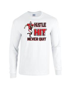 Epic Football Hustle Long Sleeve Cotton Graphic T-Shirts. Free shipping.  Some exclusions apply.