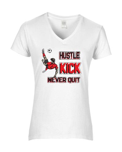 Epic Ladies Soccer Hustle V-Neck Graphic T-Shirts
