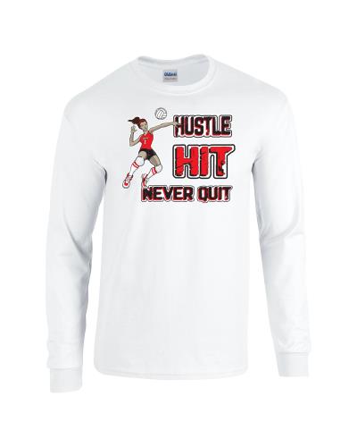 Epic Volleyball Hustle Long Sleeve Cotton Graphic T-Shirts. Free shipping.  Some exclusions apply.