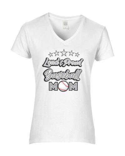 Epic Ladies Loud & Proud Mom V-Neck Graphic T-Shirts