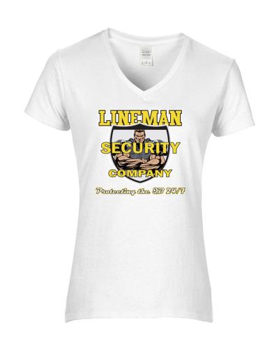 Epic Ladies Lineman Security V-Neck Graphic T-Shirts. Free shipping.  Some exclusions apply.