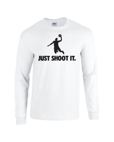 Epic Just Shoot It Long Sleeve Cotton Graphic T-Shirts. Free shipping.  Some exclusions apply.