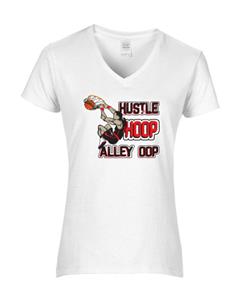 Epic Ladies Hustle Hoop V-Neck Graphic T-Shirts. Free shipping.  Some exclusions apply.