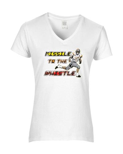 Epic Ladies Missile Whistle V-Neck Graphic T-Shirts. Free shipping.  Some exclusions apply.
