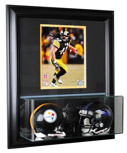 double football helmet case Deluxe Acrylic Mini Display w/ Mirror Back & Gold Risers : Sports & Outdoors Measuring 19 inches wide Perfect Cases Double Mini Football