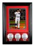 Perfect Cases Wall Mounted Triple Baseball Display Case with 8 x 10