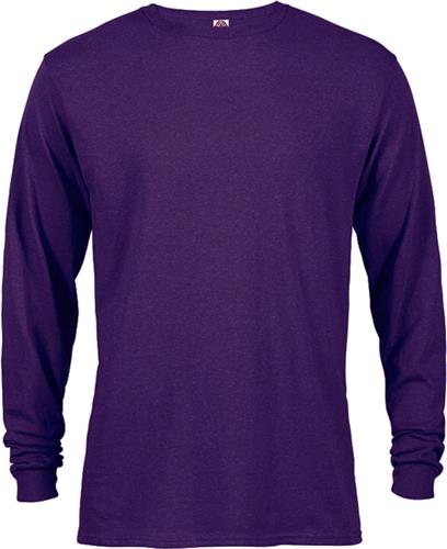 Womens (WS) Pre-Shrunk Cotton (Purple Heather) Long Sleeve T-Shirt ...