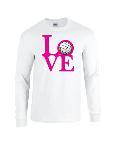 Epic Volleyball Love Long Sleeve Cotton Graphic T-Shirts. Free shipping.  Some exclusions apply.