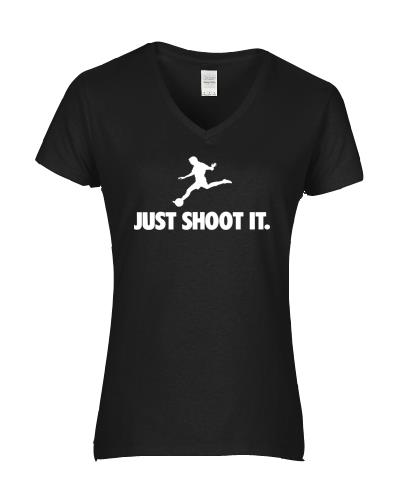 Epic Ladies Just Shoot It Dark V-Neck Graphic T-Shirts