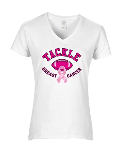 Epic Ladies Breast Cancer V-Neck Graphic T-Shirts. Free shipping.  Some exclusions apply.